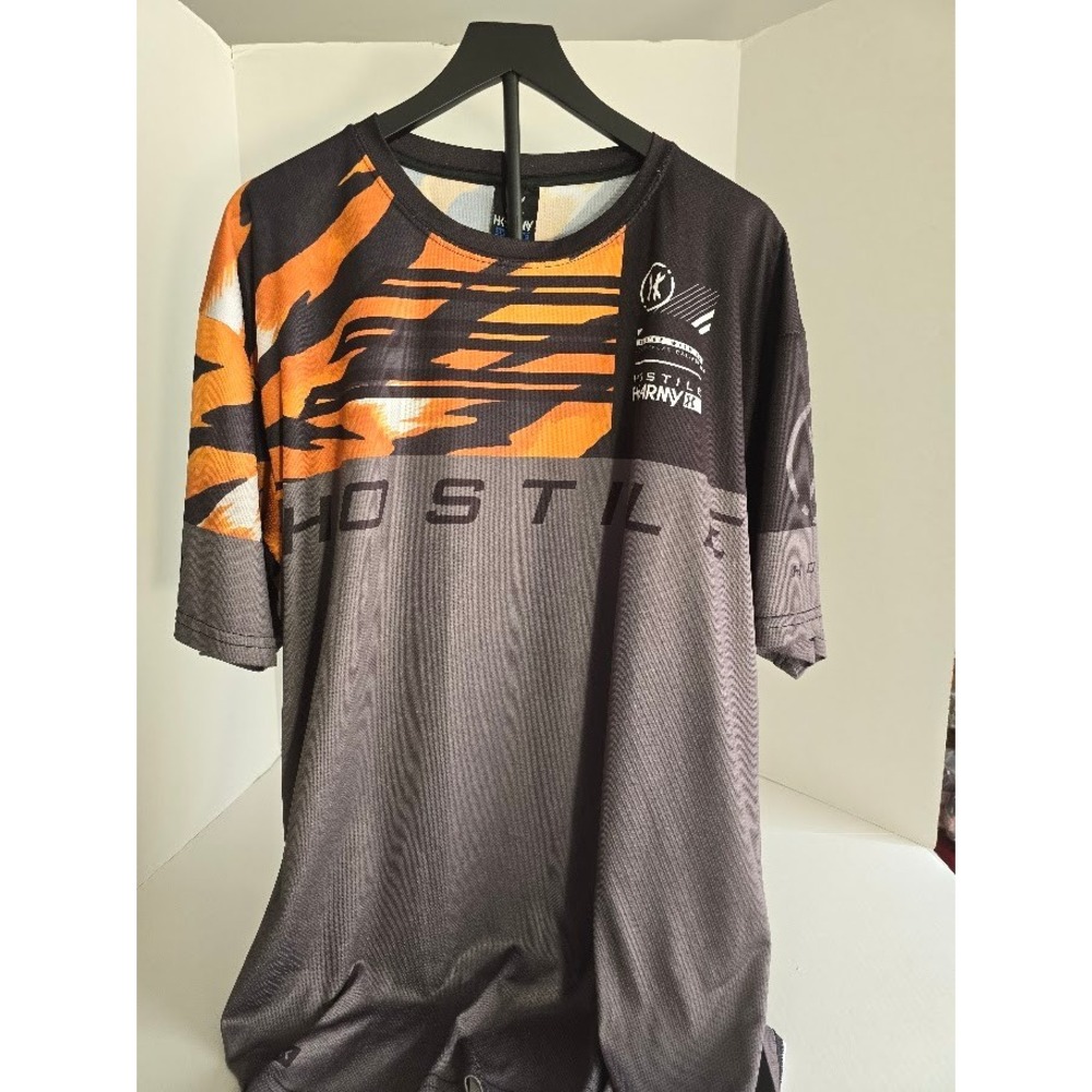 HK Army Hostile Mens 3X 747 Large‎ Graphic T Shirt Orange Camo Black Gray